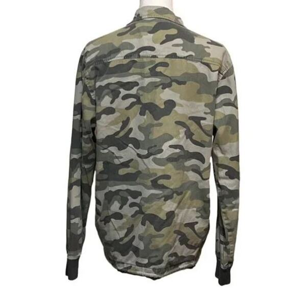 Forever 21 Jacket S Men Green Camo Streetwear Army Casual School Lined Snap - Picture 3 of 9